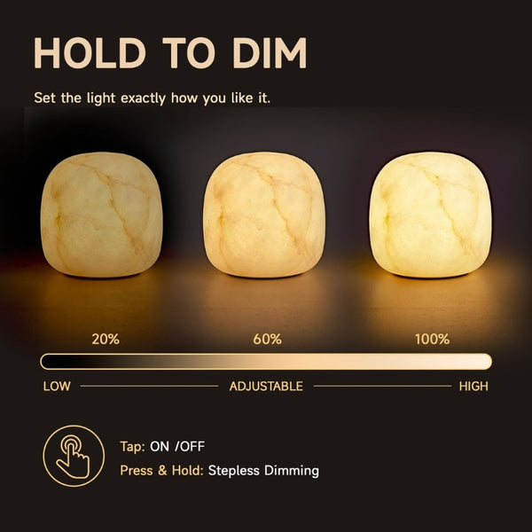 English Elm Marmor Spanish Alabaster Rechargeable LED Lamp Warm Ambient Glow for Bedside Accent W2312P545499
