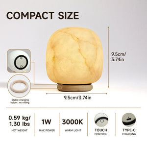 English Elm Marmor Spanish Alabaster Rechargeable LED Lamp Warm Ambient Glow for Bedside Accent W2312P545499