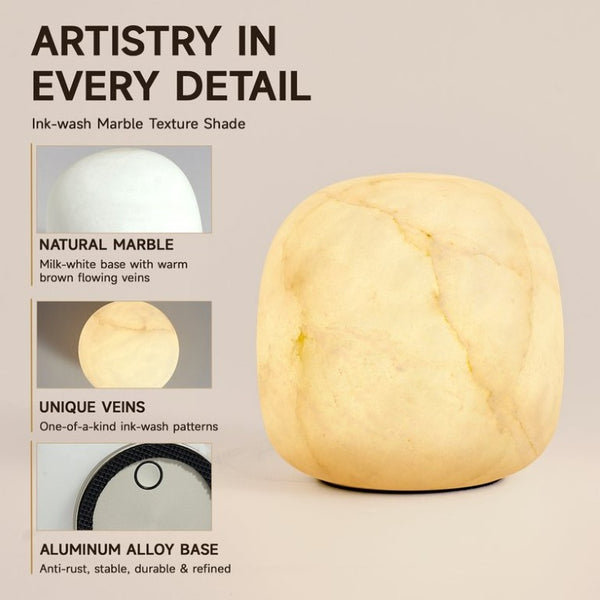 English Elm Marmor Spanish Alabaster Rechargeable LED Lamp Warm Ambient Glow for Bedside Accent W2312P545499