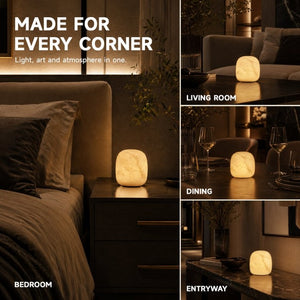 English Elm Marmor Spanish Alabaster Rechargeable LED Lamp Warm Ambient Glow for Bedside Accent W2312P545499