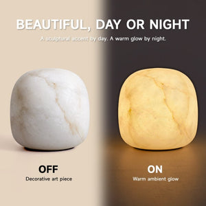 English Elm Marmor Spanish Alabaster Rechargeable LED Lamp Warm Ambient Glow for Bedside Accent W2312P545499