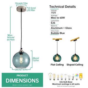 English Elm Light Blown Glass Globe Pendant Set Satin Nickel Kitchen Island Dining Modern Pair Green W2312P545501