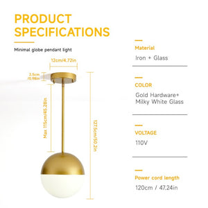 English Elm 2 Matte Globe Pendant Lights White Glass Shade Adjustable Drop for Kitchen Island Dining Gold W2312P545505