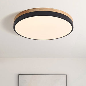 English Elm Modern Oak Wood Ring Flush Mount Dimmable LED Ceiling Light for Bedroom Bath W2312P545510