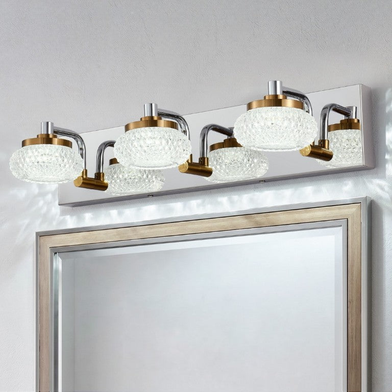 English Elm Dimmable 3 Globe Vanity Sconce Chrome Brass Industrial Bath Mirror Wall Light W2312P558156