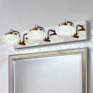 English Elm Dimmable 3 Globe Vanity Sconce Chrome Brass Industrial Bath Mirror Wall Light W2312P558156