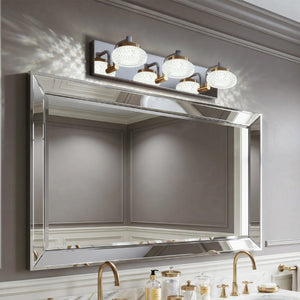 English Elm Dimmable 3 Globe Vanity Sconce Chrome Brass Industrial Bath Mirror Wall Light W2312P558156