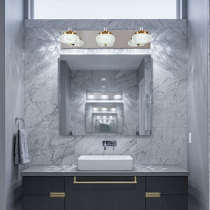 English Elm Dimmable 3 Globe Vanity Sconce Chrome Brass Industrial Bath Mirror Wall Light W2312P558156
