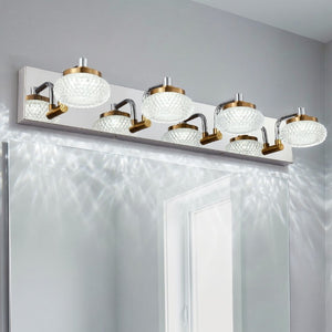 English Elm Dimmable 4 Light Vanity Sconce Chrome Brass Industrial Bath Wall Fixture CRI 90 W2312P558157