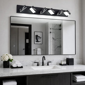 English Elm 6-Light LED Vanity Wall Fixture Matte Finish with Rotatable Heads for Modern Bath Black 40.4 inches W2312P558174