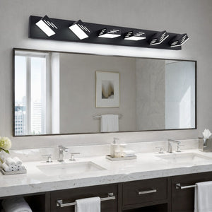 English Elm 6-Light LED Vanity Wall Fixture Matte Finish with Rotatable Heads for Modern Bath Black 40.4 inches W2312P558174