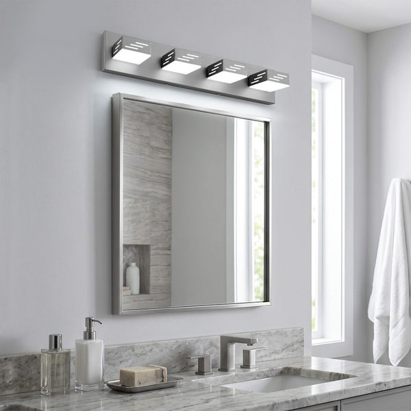 English Elm 6-Light LED Vanity Wall Fixture Matte Finish with Rotatable Heads for Modern Bath Brushed Nickel 25.6 inches W2312P558176