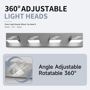 English Elm 6-Light LED Vanity Wall Fixture Matte Finish with Rotatable Heads for Modern Bath Brushed Nickel 25.6 inches W2312P558176