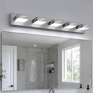 English Elm 6-Light LED Vanity Wall Fixture Matte Finish with Rotatable Heads for Modern Bath Brushed Nickel 33.5 inches W2312P558177