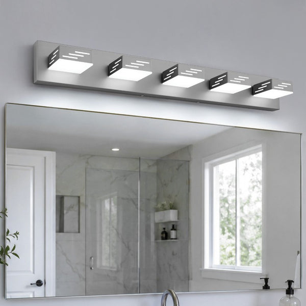 English Elm 6-Light LED Vanity Wall Fixture Matte Finish with Rotatable Heads for Modern Bath Brushed Nickel 33.5 inches W2312P558177