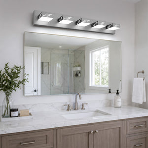 English Elm 6-Light LED Vanity Wall Fixture Matte Finish with Rotatable Heads for Modern Bath Brushed Nickel 33.5 inches W2312P558177