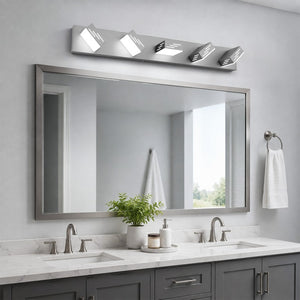 English Elm 6-Light LED Vanity Wall Fixture Matte Finish with Rotatable Heads for Modern Bath Brushed Nickel 33.5 inches W2312P558177