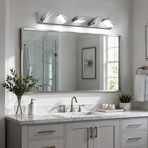English Elm 6-Light LED Vanity Wall Fixture Matte Finish with Rotatable Heads for Modern Bath Brushed Nickel 33.5 inches W2312P558177