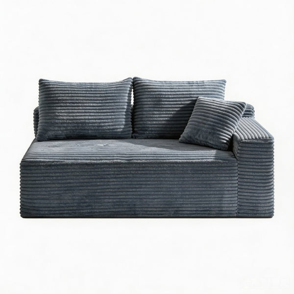 English Elm Small Modular Cloud Sectional with Chaise Ottoman and Sink-In Foam Lounge Seating Grey Right Facing Chaise W2318P426569