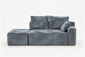 English Elm Small Modular Cloud Sectional with Chaise Ottoman and Sink-In Foam Lounge Seating Grey Right Facing Chaise W2318P426569