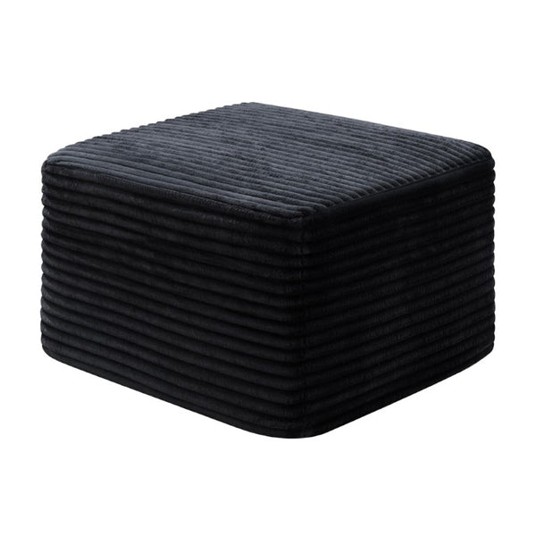English Elm Small Modular Cloud Sectional with Chaise Ottoman and Sink-In Foam Lounge Seating Black Left Facing Chaise W2318P426571