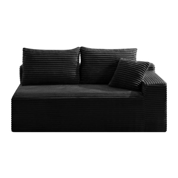 English Elm Small Modular Cloud Sectional with Chaise Ottoman and Sink-In Foam Lounge Seating Black Right Facing Chaise W2318P426572