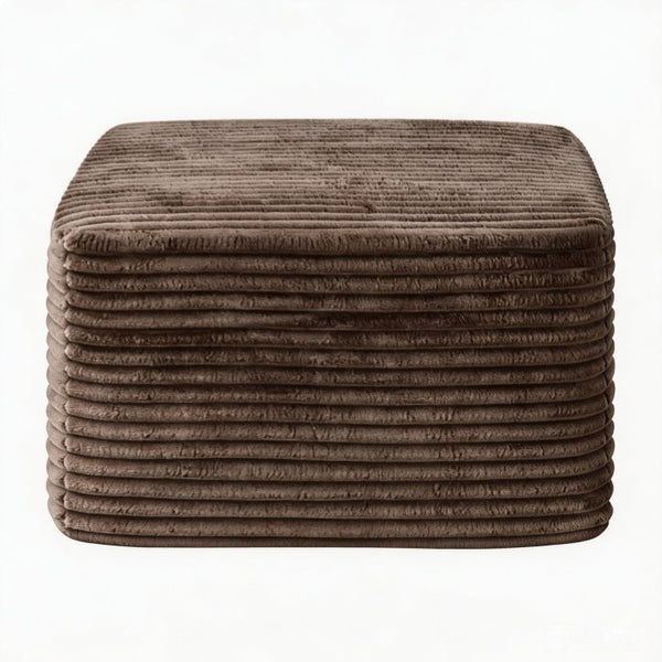 English Elm Small Modular Cloud Sectional with Chaise Ottoman and Sink-In Foam Lounge Seating Brown Right Facing Chaise W2318P426575