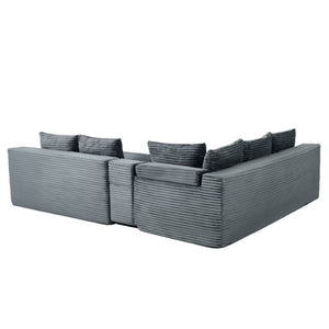 English Elm L-Shaped Modular Sectional with Full Foam Cushions for Flexible Living Room Layouts W2318S00034