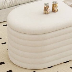 English Elm Storage Ottoman Bench Chenille Upholstered Flip Top Seat for Bedroom Entryway W2336P251192