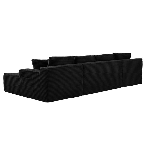 English Elm Chenille Modular U-Shaped Sectional with Pocket Spring Support for Spacious Living Rooms W2339P426674