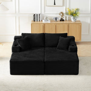 English Elm Chenille Modular U-Shaped Sectional with Pocket Spring Support for Spacious Living Rooms W2339P426674