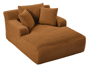 English Elm Oversized Corduroy Chaise Lounge with Pocket Spring Support for Living Room or Office Orange W2339P442129
