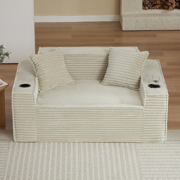 English Elm 2seater Corduroy Cloud Sofa No Assembly Plush Compact Living Room Apartment Couch Camel W2339P481749