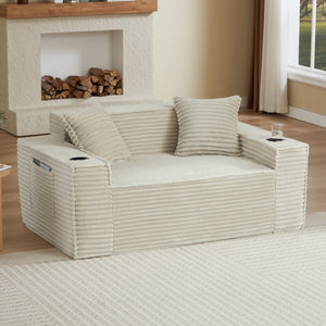 English Elm 2seater Corduroy Cloud Sofa No Assembly Plush Compact Living Room Apartment Couch Camel W2339P481749