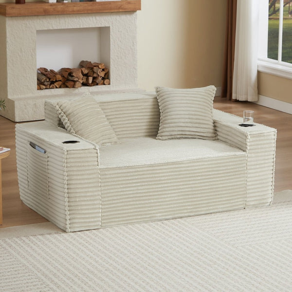 English Elm 2seater Corduroy Cloud Sofa No Assembly Plush Compact Living Room Apartment Couch Camel W2339P481749