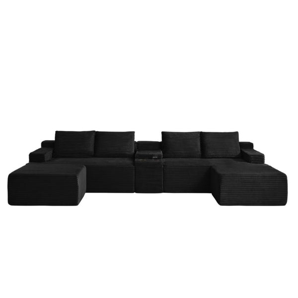 English Elm Modern Corduroy Swivel Chair Round Upholstered Accent Seat with Lumbar Pillow Support W2339P493629
