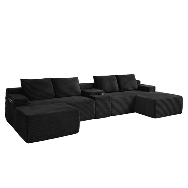 English Elm Modern Corduroy Swivel Chair Round Upholstered Accent Seat with Lumbar Pillow Support W2339P493629