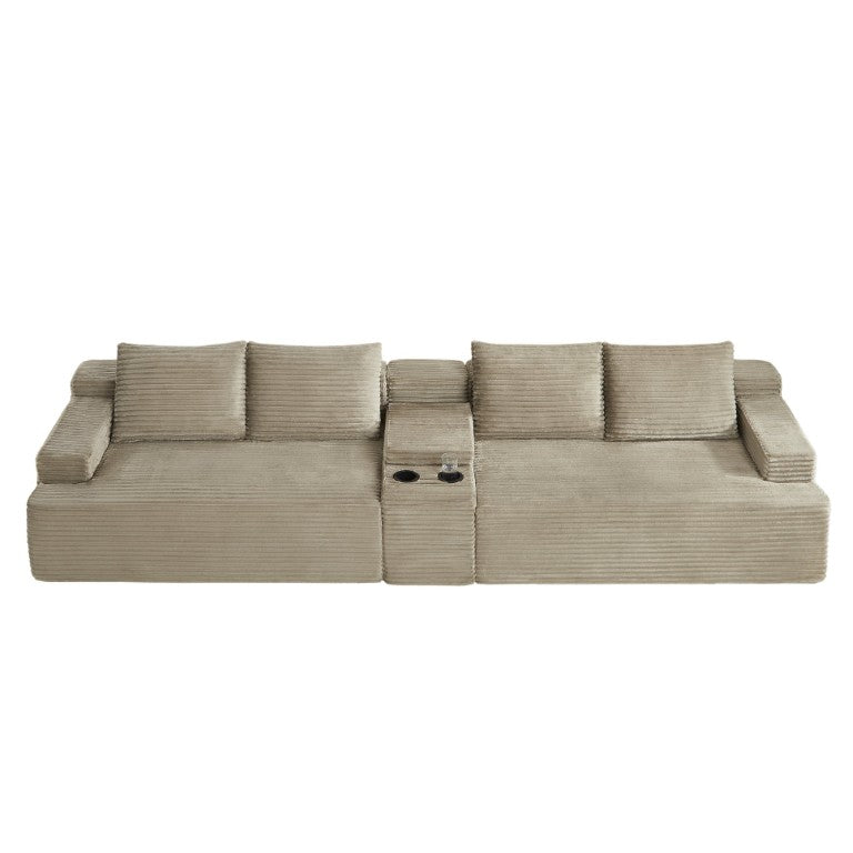 English Elm Modern Corduroy Barrel Swivel Chair with Lumbar Pillow for Bedroom or Reading Nook W2339P493636