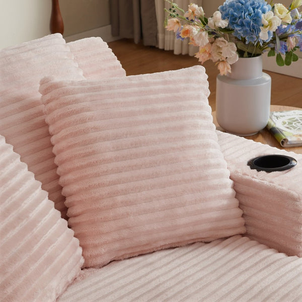 English Elm Oversized Corduroy Chaise Lounge Sofa Ready to Use Pocket Spring Living Room Sleeper Pink W2339P502190