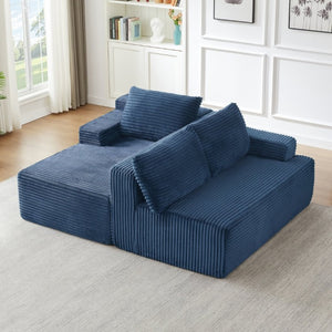 English Elm L-Shaped Corduroy Cloud Sectional Deep Seat Modular Sofa for Lounging in Any Room W2339P513158