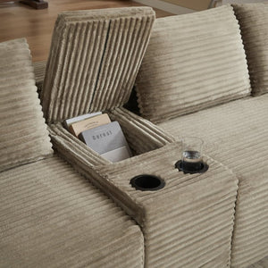 English Elm Compressible Corduroy U-Shaped Sectional Cloud Sofa Modular Living Room Couch Camel W2339S00174