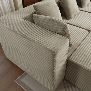 English Elm Boneless Modular Sectional Sofa Corduroy Cloud Couch for Modern Living Rooms W2339S00188