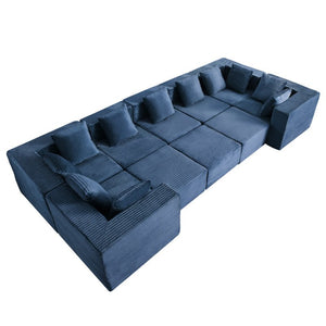 English Elm Boneless Cloud Sectional Sofa Corduroy Upholstery Plush Modular Living Room Seating W2339S00193