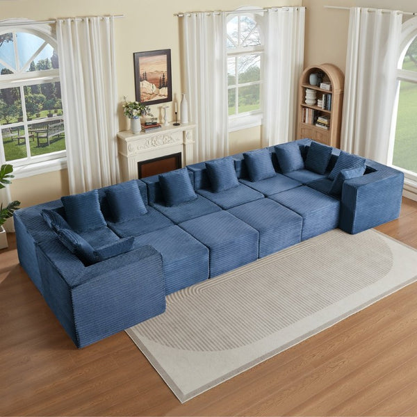 English Elm Boneless Modular Sectional Sofa Corduroy Cloud Couch 12 Seat Living Room Flex W2339S00196