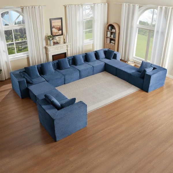 English Elm Boneless Modular Sectional Sofa Corduroy Cloud Couch 12 Seat Living Room Flex W2339S00196
