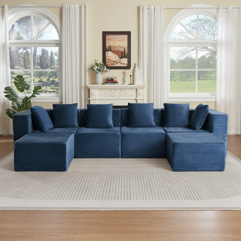 English Elm Boneless Cloud Modular Sectional Sofa Corduroy Upholstered Flex Layout Living Room W2339S00202