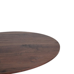 English Elm 31.5Walnut Color Round Tulip Dining Table Mid Century Pedestal Base Seats Four Walnut W234P509882