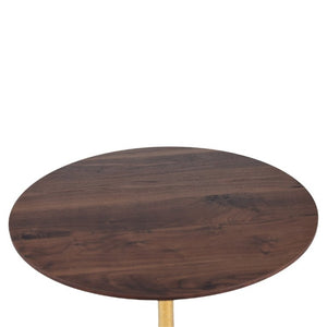 English Elm 31.5Walnut Color Round Tulip Dining Table Mid Century Pedestal Base Seats Four Walnut W234P509882