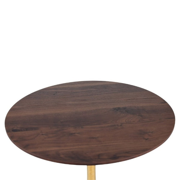 English Elm 31.5Walnut Color Round Tulip Dining Table Mid Century Pedestal Base Seats Four Walnut W234P509882
