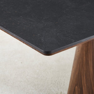 English Elm Extendable Matte Ceramic Dining Table with Sculptural Cone Base for Modern Interiors W234P535244